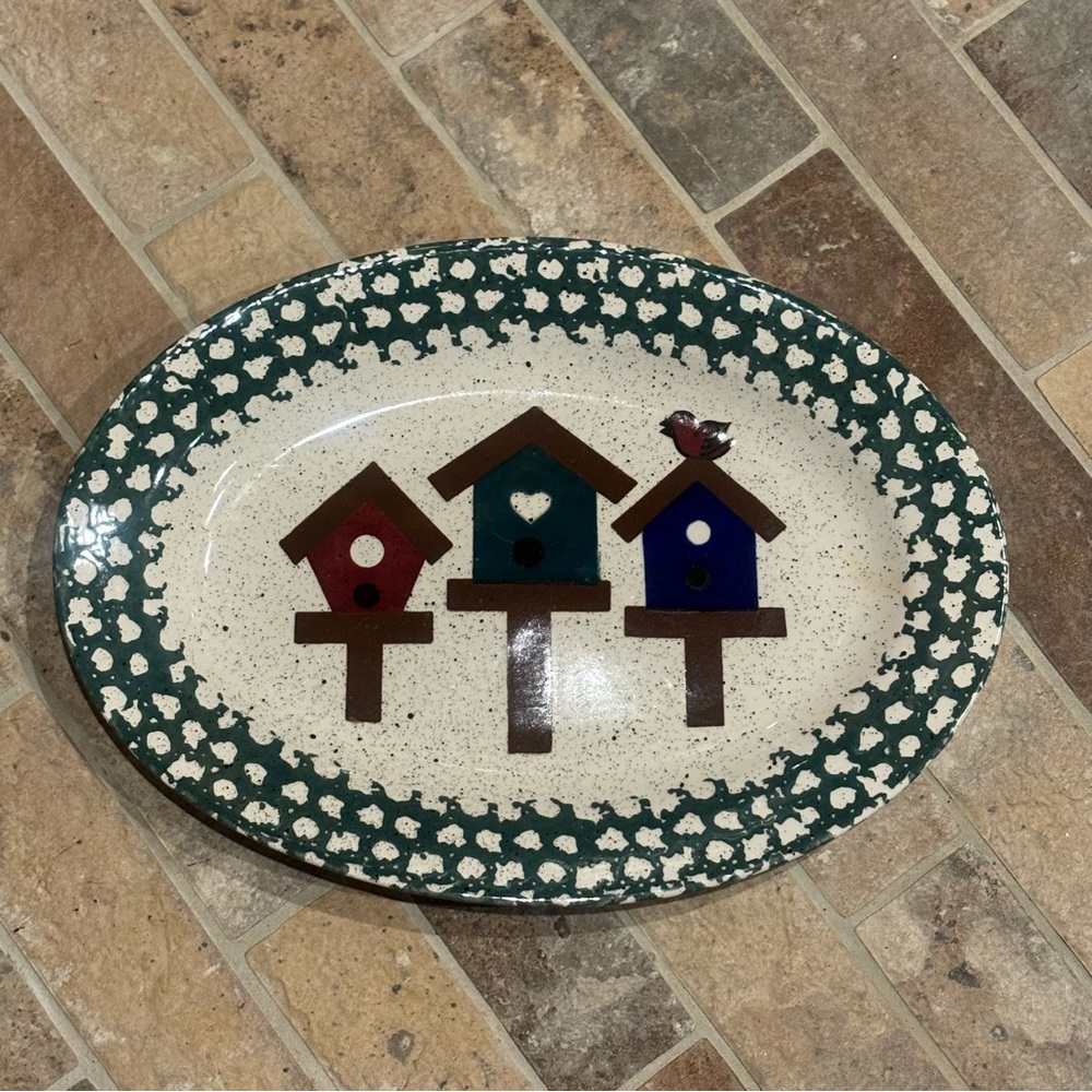 Gibson Designs 14" X 10" Oval Platter In The Birdhouse Pattern
